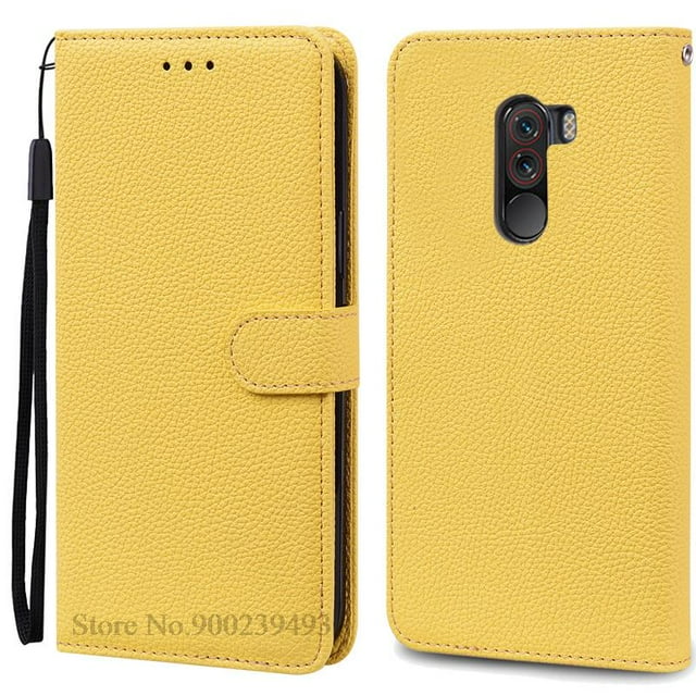 For Xiaomi Pocophone F1 Case Shockproof Wallet Flip Case For Poco F1 Cover Xiaomi Mi Poco Phone F1 Poko F1 PocoF1 Phone Cases Yellow Pocophone F1-Poco F1
