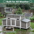 thumbnail image 3 of PETSCOSSET 62"L Weatherproof Outdoor Chicken Coop for 2-4 Chickens, Large Hen House with 4 Nesting Boxes, 3 of 14