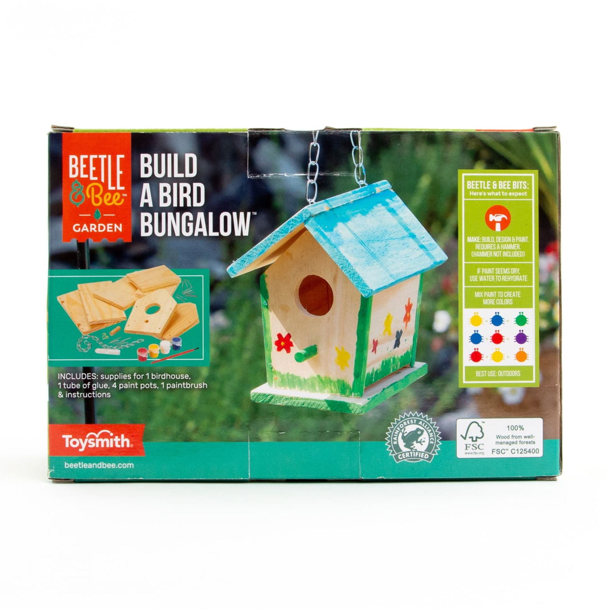 Toysmith Build A Bird House Bungalow Craft Kit (10 Pieces)
