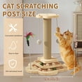 thumbnail image 3 of 18.1" Scratching Posts for Indoor Cats, Cat Scratching Post wth 3 Tier Base, Tall Cat Scratcher for Cats with Sisal Rope, Balls and Toy for Interactive Play, 3 of 7