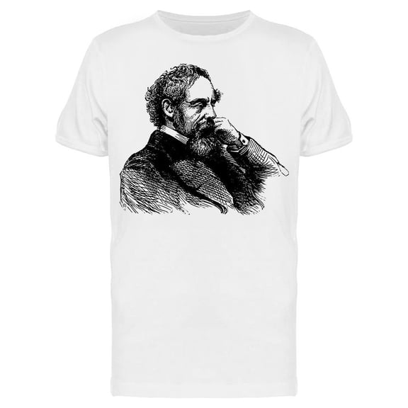 Line Drawing Of Charles Dickens Tee Men's -Image by Shutterstock