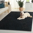 thumbnail image 3 of SAFAVIEH Mila Deforrest Distressed Polyester Area Rug, Dark Blue/Black, 6'7" x 6'7" Square, 3 of 11
