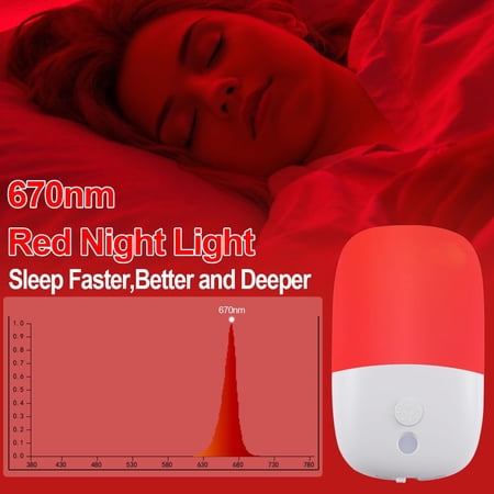 670nm Red Night Light with Retractable Plug [2 Pack] – Zero Blue Light with Dusk to Dawn Sensor – Auto On/Off 0.3W LED Night Light Plug into Wall Pefect for Bedroom Bathroom Nursery Hallway