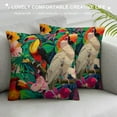 thumbnail image 3 of ONETECH Parrot Pillow Covers Decorative  Tropical Bird Toucan Leaves and Hibiscus Flowers Square Pillow Case for Men/Women/Green Red Yellow, 3 of 5