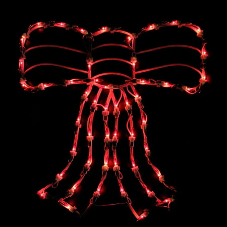 18" Lighted Red Bow Christmas Window Silhouette Decoration ...