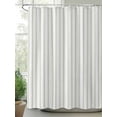 thumbnail image 2 of Shower Curtains for Bathroom-60"x72", Sage Green Striped on White Art Waterproof Bath Curtain Grommet Shower Curtain Set with Hooks, Minimalist Modern Texture Washable Bath Accessories, 2 of 6
