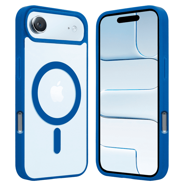 Funda Transparente para iPhone Air con Color AZUL Compatible con MagSafe, Protección Antigolpes Ultrafina, TPU + Silicona Resistente
