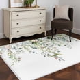 thumbnail image 3 of 4'x6' Area Rugs, Sage Green Eucalyptus Indoor Outdoor Area Rug for Living Room Bedroom, Pink Floral Buds Summer Pastoral Washable Bathroom Rugs Kitchen Floor Carpet Mats Home Decor Aesthetic, 3 of 8