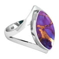 thumbnail image 3 of 925 Sterling Silver Women Jewelry Copper Purple Turquoise Ring, 3 of 10
