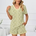 thumbnail image 2 of BLVB Women's Plus Size Pajamas Casual Printed V Neck Short Sleeve Tops and Shorts Lounge Sets Sleepwear Pjs with Pockets, 2 of 6