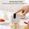thumbnail image 4 of Oleegame 2PC Electric Food Chopper Small Garlic Chopper Vegetable Chopper Cordless USB Charging Kitchen Food Masher Tools 250ml White, 4 of 6