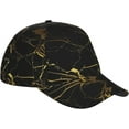 thumbnail image 3 of Black and Gold Background Print Sport Hat,Washed Baseball Cap Adjustable Low Profile Classic Dad Hat for Men Women, 3 of 8