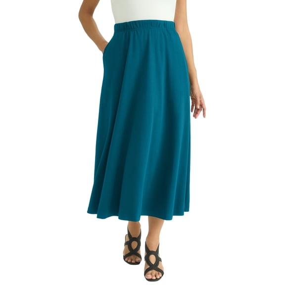Jessica London Women's Plus Size Soft Ease Midi Skirt