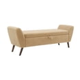thumbnail image 5 of HOQBN 60" Modern Storage Bench with Mid-Centruy Wood Legs,Bench with Storage for Living Room, Bedroom Coffee, 5 of 8