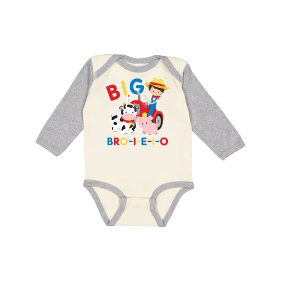 Inktastic Farmer Tractor EIEIO Big Bro Boys Long Sleeve Baby Bodysuit