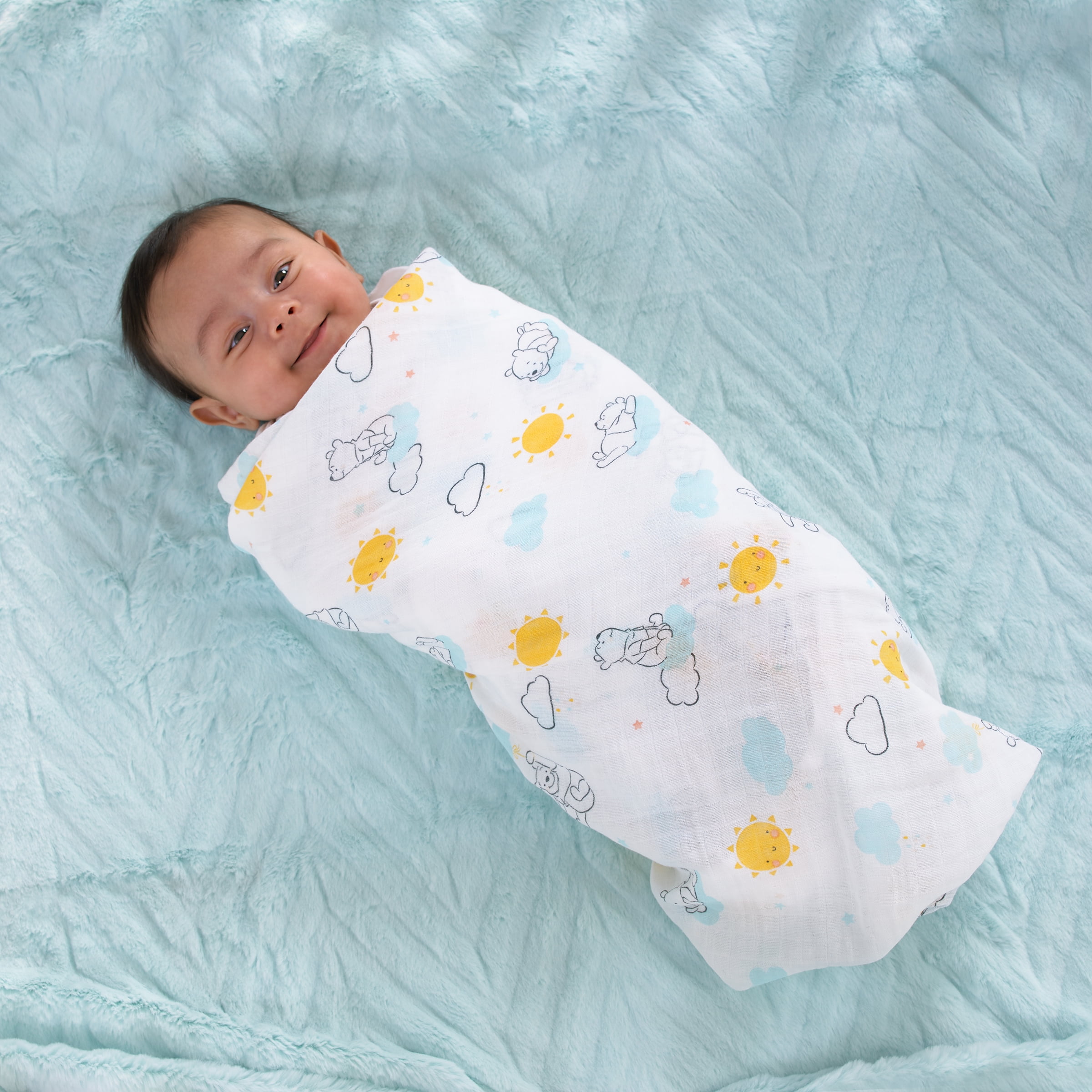 Disney Winnie the Pooh 3 Piece Muslin Swaddle Baby Blankets