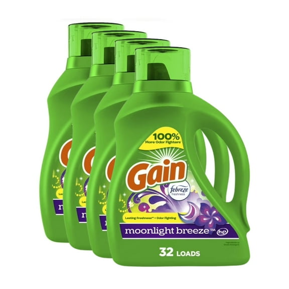 Gain Liquid Laundry Detergent, Moonlight Breeze Scent, 46 fl oz, 32 Loads