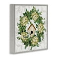 thumbnail image 4 of Stupell Industries Spring Birdhouse Wreath Botanical & Floral Painting Gray Framed Art Print Wall Art, 17 x 17, 4 of 10