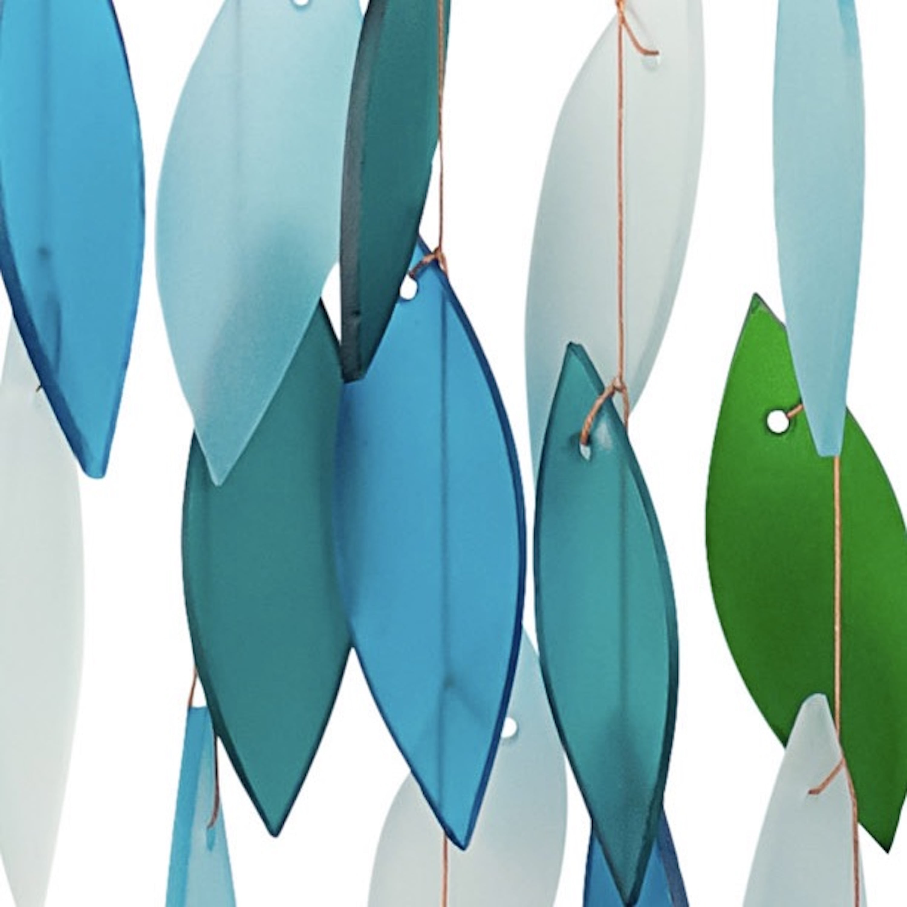 Blue Handworks Glass Wind Chime Ocean Waterfall Suncatcher Outdoor Decor