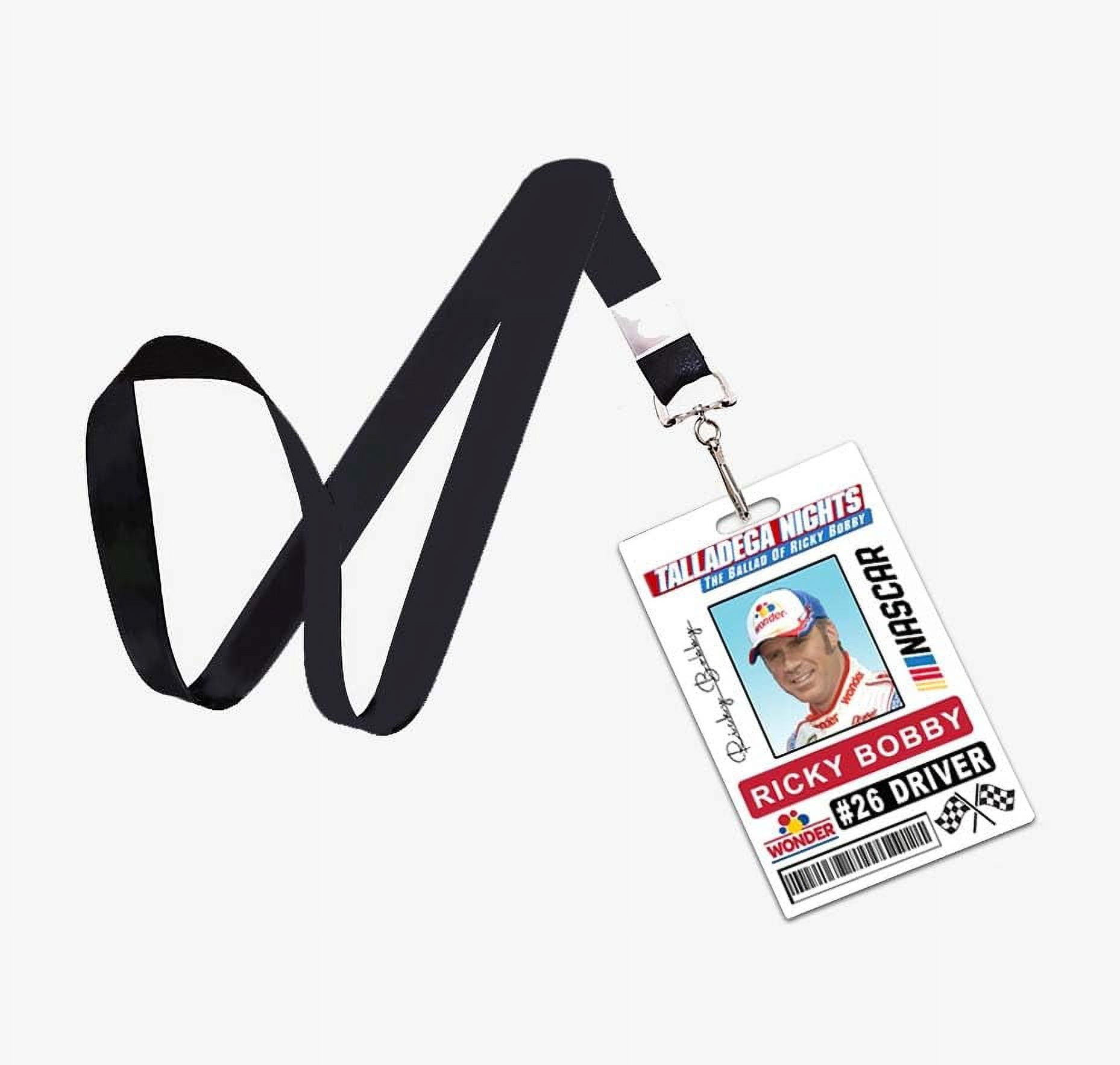 Talladega Nights Ricky Bobby & Carley Bobby Race Car Driver ID Badges Set of 2 Lanyards PVC