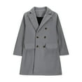 thumbnail image 4 of Boys Wool Blend Trench Jacket Casual Loose Notched Lapel Double Breasted Peacoat Kids Lightweight Winter Warm Coat 5-14 Years, 4 of 5