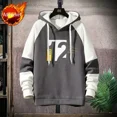 thumbnail image 3 of Sudadera con capucha negra con estampado para hombre, ropa masculina, sudadera con capucha y empalme gráfico, oferta de bienvenida, alta calidad, moda Harajuku Overfit, 3 of 5