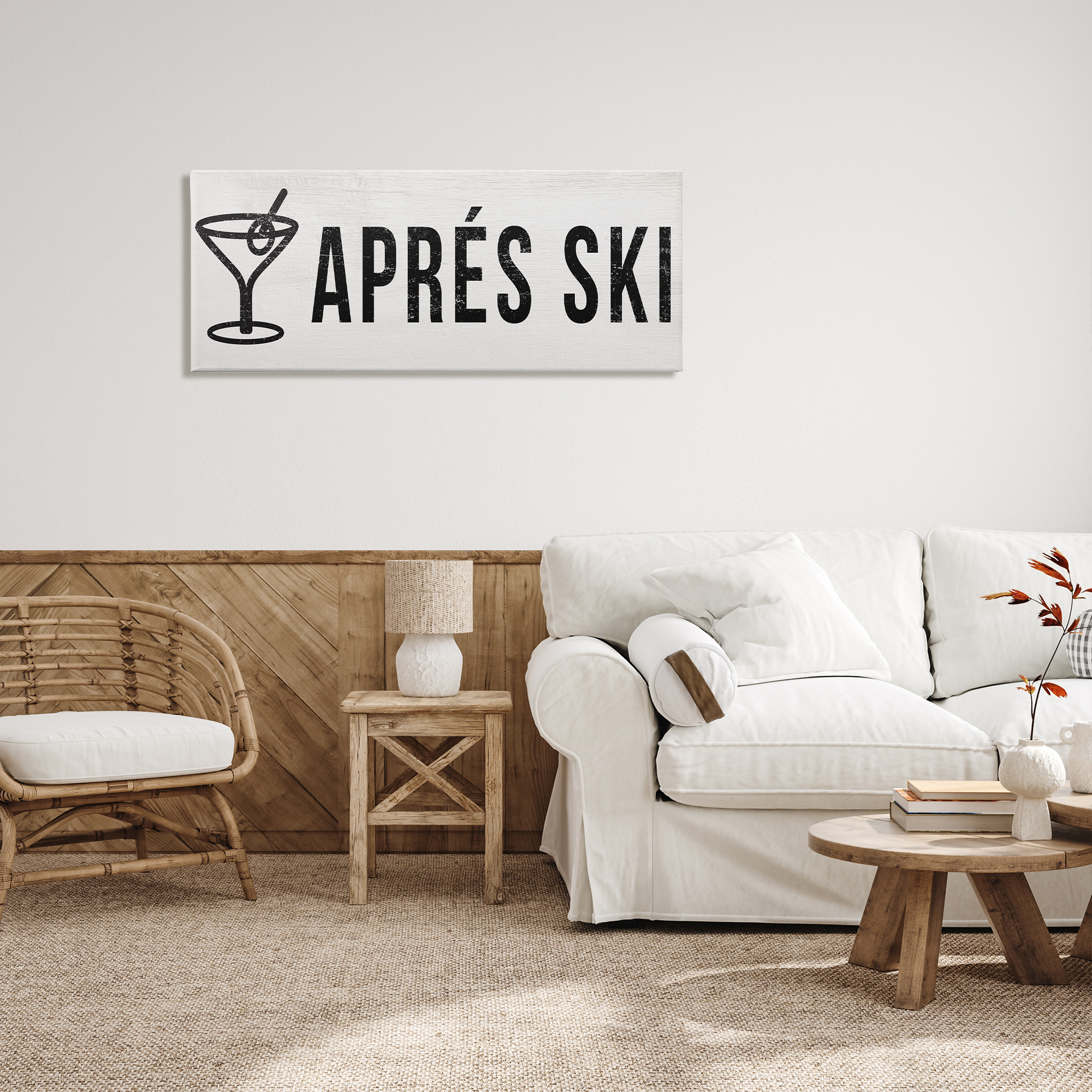 Stupell Industries AprÃ¨s Ski Phrase Martini Glass with Olive, 48 x 20, Design by Daphne Polselli