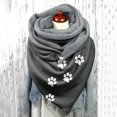 thumbnail image 2 of Bibifish Womens Paw Print Scarf Winter lined Shawl with Buckle Soft comfortable for Pet Lover Streetwear Daily Outdoor windproof warp, 2 of 3