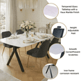 thumbnail image 6 of Rectangular Dining Table - Tempered Glass Marble Pattern Tabletop, Black Metal Legs with Sturdy Triangular Structure, 320 lbs Load Capacity, Easy Assembly, Modern Kitchen & Restaurant Dining Table, 6 of 11
