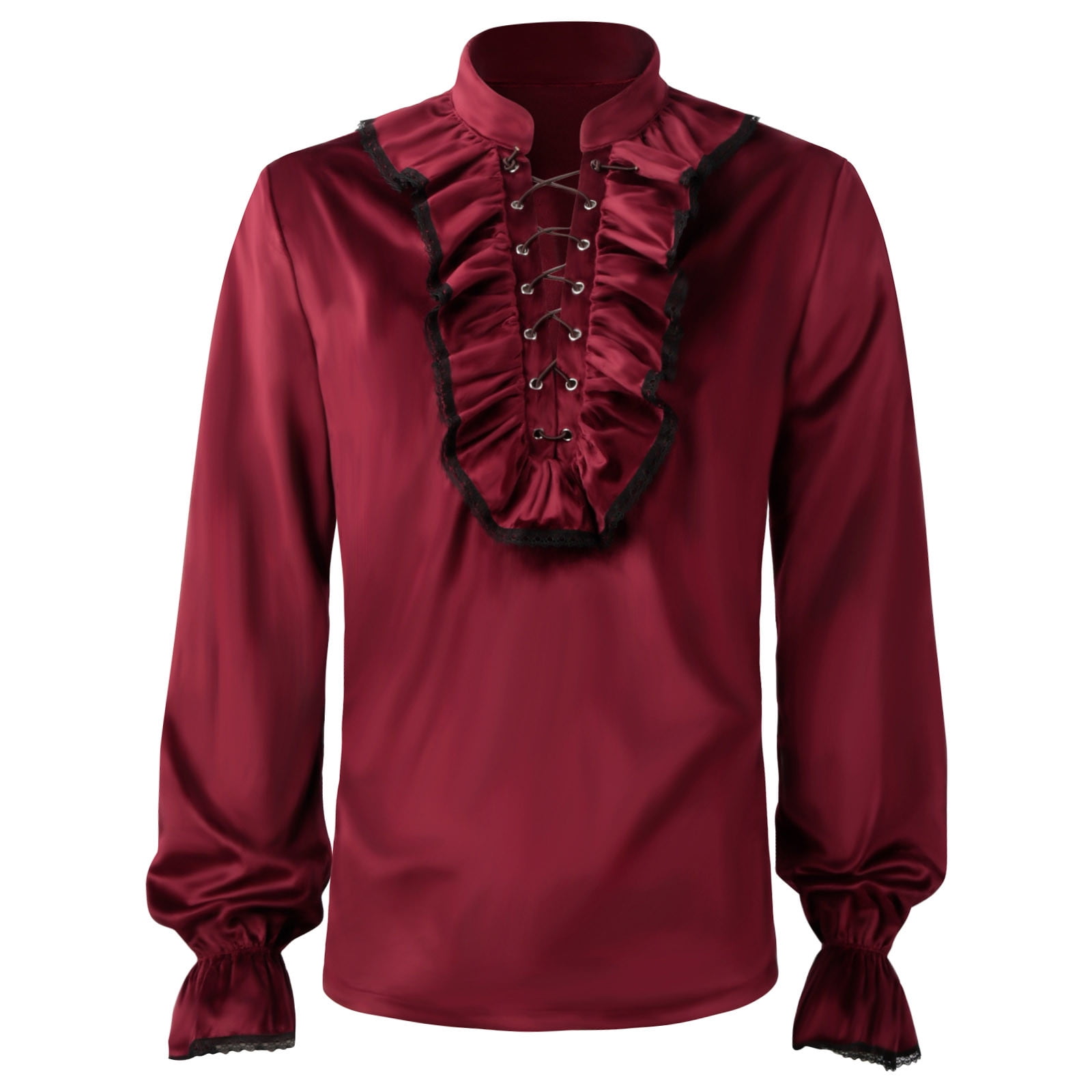 Vintage Medieval Renaissance Shirt Tucker Belt With Stand Collar And  Bandwidth Loose Fit In Solid Colors From Manxinxin, $22.71