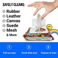 thumbnail image 4 of Silly Feet Pre-Moistened Shoe Wipes Cleaner for Leather Sneakers, Bubble Gum Scent, 2 Packs of 30, 4 of 7
