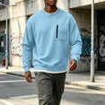 thumbnail image 3 of Men's Crewneck Sweatshirt Pullover Casual Loose Fit Sport Tops Midweight Long Sleeve Basic Sweatshirts with Zipper Chest Pocket, 3 of 6