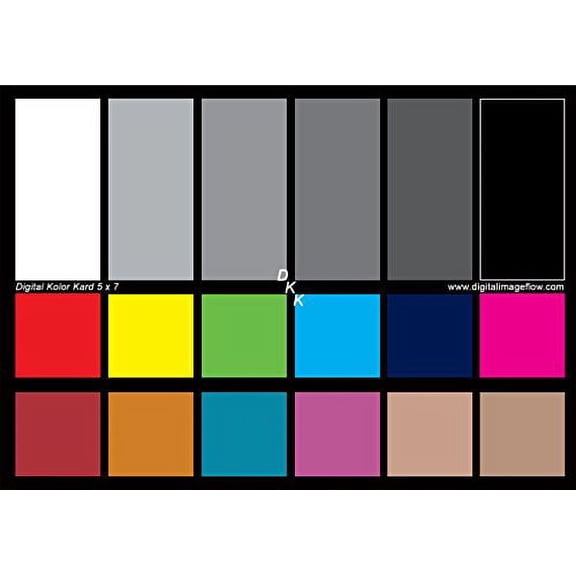 DGK Color Tools 5x7" DKK Color Calibration Chart Set, 2-Pack