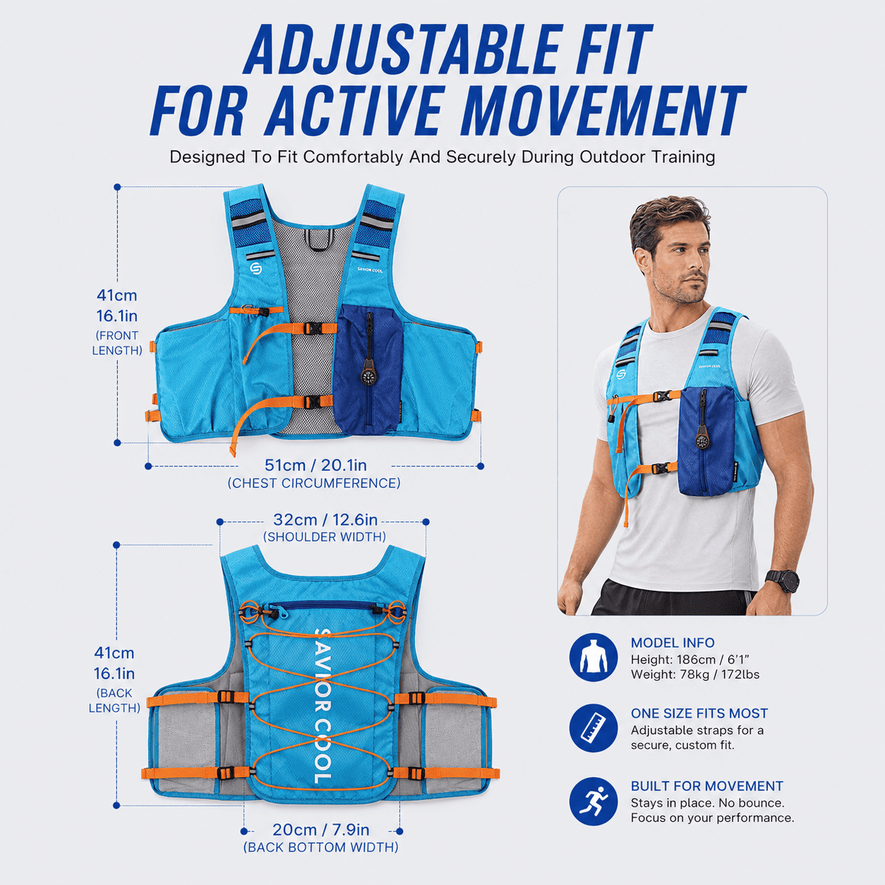 Cooling Hydration Vest with 2L BPA-Free Water Bladder, Running Vest with 3 Removable Cooling Packs, Lightweight Outdoor Hydration Pack for Hot Weather, Hiking, Cycling, Training