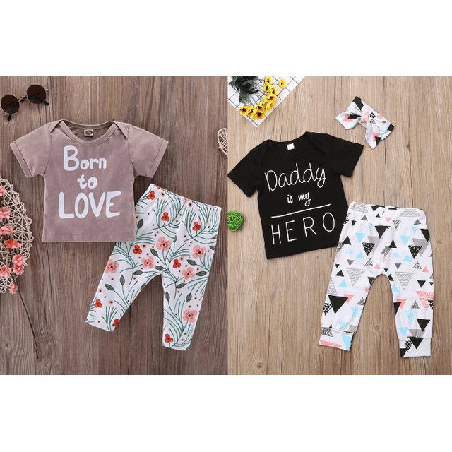 Baby Girl Christmas BabyShower Homewear NightWear Outfit Gift Set