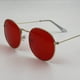 thumbnail image 3 of Gafas de sol redondas de metal progresivo con cubierta blanca, gafas transparentes con montura grande, 3 of 5