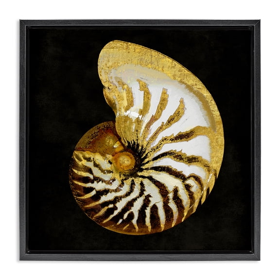 Stupell Industries Coastal Black Floating Frame Canvas Art, 18 x 18, by Caroline Kelly
