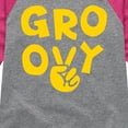 thumbnail image 3 of Instant Message - Groovy Peace Sign - Toddler & Youth Girls Raglan Graphic T-Shirt, 3 of 6
