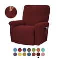 thumbnail image 1 of Housse de Fauteuil Inclinable Extensible Couverture Complète Couleur Unie pour LAZBOY Remplacement-Shorts, 1 of 5