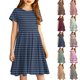 thumbnail image 1 of Girls' Summer Dress Kids 2025 Short Sleeve Striped Casual Dress Soft Perfect for Summer ,Sie:120, 1 of 5