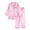 Pink, variant on Baby Girls Boys Pajamas Set Satin Silk Kids Short Sleeves Sleepwear 2 Piece Button Down Classic Outfits Clothes