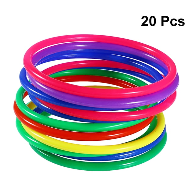 kids throwing toys 20pcs Toss Circle Ring Kids Throwing Rings Toy Funny Hollow Circle Rings Toy for Girl Boy (Diameter 12CM Random Color)
