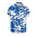 thumbnail image 1 of Mens Manga Corta Botón Abajo Camisas Gira Cuello Impresión Casual Blusa, Camisas de Verano para Hombre, 1 of 5