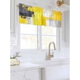 thumbnail image 3 of Valances for Windows Yellow Gray Rod Pocket Cafe Window Treatments Valance Curtains for Kitchen Bathroom Laundry Basement Windows 42"x18", 3 of 9