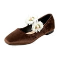 thumbnail image 6 of Women's Mary Jane Ballet Flat Shoes Comfortable Dressy Shoes with Elatic Strap Breathable Arch Support Footwear for Work Business Brown Size 6.5, 6 of 6
