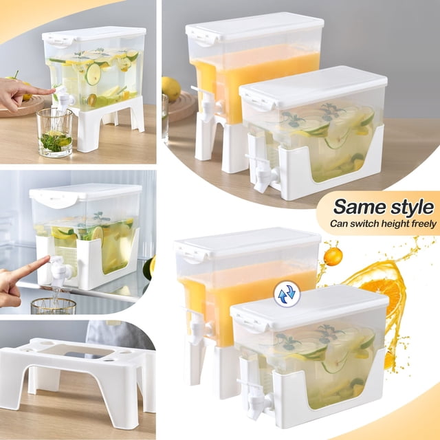 Storage Containers Storage Solution for Parties Beverage Dispenser with Leak Spigot Lid Adjustable Height Punch Dispenser Large Capacity Removable Stand and Easy Cleaning