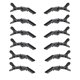 thumbnail image 1 of 12 pinzas para el cabello tipo cocodrilo con agarre antideslizante, dientes anchos, pinzas de doble bisagra para seccionar el cabello, ideales para salones de belleza., 1 of 5