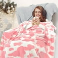 thumbnail image 2 of Cute Fleece Blanket Pink Strawberry Soft Throw Blanket Lavenderblush Girls Blanket Lightpink Gifts Decor for Kids Women Teenage Birthday Christmas, 2 of 6