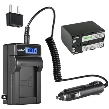 Kastar 1-Pack BP-970G Battery and LCD AC Charger Compatible with Canon G45Hi  G1000  G1500  G2000  GL1 GL-1 DM-GL1  GL2 GL-2 DM-GL2  MV1  MV10 MV10i  MV20 MV20i  MV100 MV100i  MV200 MV200i Camera