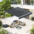 thumbnail image 5 of AECOJOY 10x8 ft. Free Standing Retractable Awning with Weighted Base - Single Side Patio Awnings Manual Sun Shade - Dark Grey, 5 of 9
